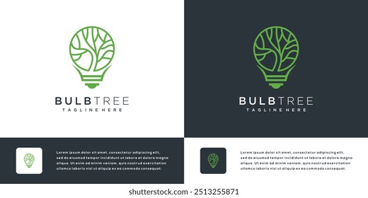 Nature logo with tree concept creative light idea	