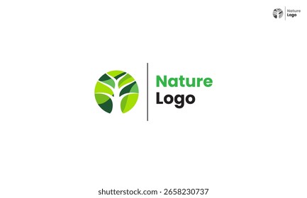 Logotipo de la Naturaleza con el diseño abstracto verde del Vector del círculo