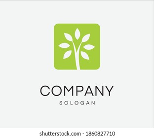 Nature Logo, Tree Logo, Green, Leaf, Plant, Design