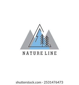 Vector de ilustración de Plantilla de diseño de línea de triángulo de logotipo de naturaleza