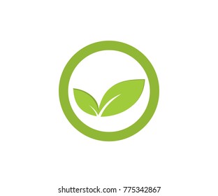 nature logo vector in circle bold line. isolated on white background
