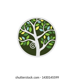 nature logo vector with circle shapes