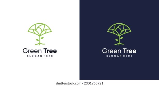 Diseño vectorial del logotipo de la naturaleza con concepto moderno