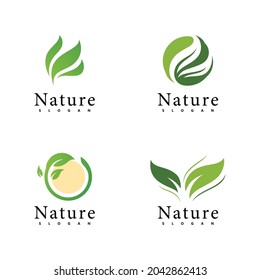 Nature logo vector design template. leaf icon