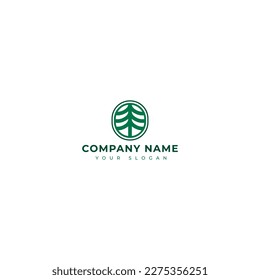 Nature logo vector design template, pine tree logo