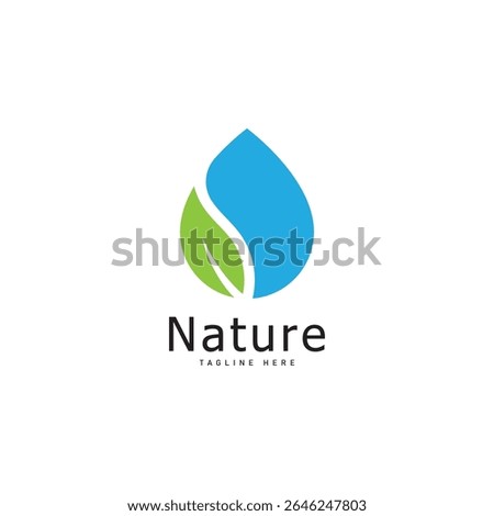nature logo vector illustration  leaf water drop logo template icon