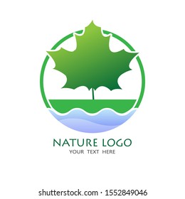 Nature Logo Vector Illustration with White Background