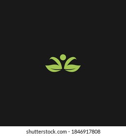 nature logo vector. person and leaf symbol.