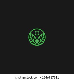nature logo vector. person and leaf symbol.