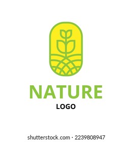 Nature Logo, Vector of nature logo with plant and leaves