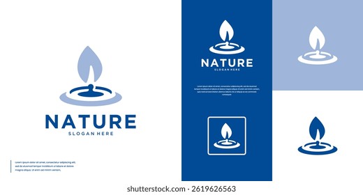 nature logo with water drop concept, eco-friendly, recycle, vector illustration design.