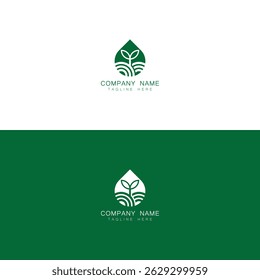 Logotipo de la naturaleza con el concepto de la gota de agua, respetuoso del medio ambiente, reciclar, diseño de Ilustración vectorial.