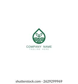 nature logo with water drop concept, eco-friendly, recycle, vector illustration design.