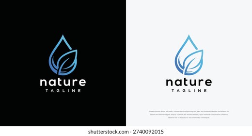 Nature Logo Water Drop and Leaf Symbol Eco-Friendly Branding.