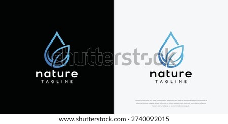 Nature Logo Water Drop and Leaf Symbol Eco-Friendly Branding.