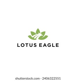 diseño del logotipo de la cabeza del águila del loto de naturaleza ilustración vectorial