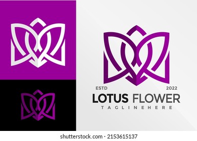 Nature Lotus Flower Logo Design Vector illustration template