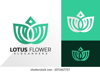 Nature lotus flower logo vector design. Abstract emblem, designs concept, logos, logotype element for template