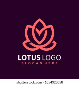 Logo de Nature Lotus Leaf Ilustración vectorial