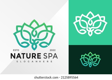 Nature Lotus Spa Logo Design Vector illustration template