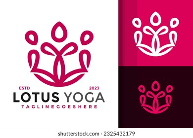 Nature Lotus Yoga logo vector icon illustration