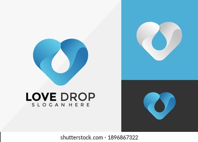 Nature Love Drop Logo Design, Modern Logo Designs Vector Illustration Template