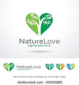 Nature Love Logo Template Design Vector