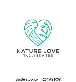 Nature love simple minimalist logo design