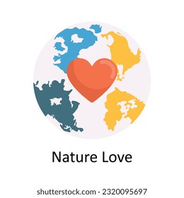 Nature Love Vector Flat Icon Design illustration. Nature and ecology Symbol on White background EPS 10 File
