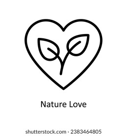 Nature Love vector outline  Design illustration. Symbol on White background EPS 10 File 