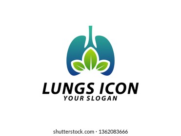 Nature Lungs logo concept, Lungs Health logo template, Lung care logo vector, Icon Symbol