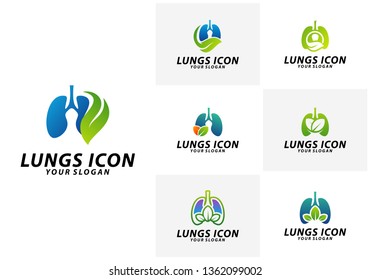 Nature Lungs logo concept, Lungs Health logo template, Lung care logo vector, Icon Symbol