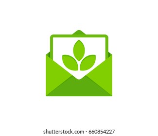 Nature Mail Icon Logo Design Element