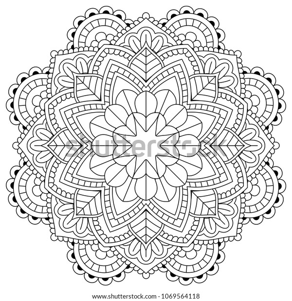 Download Nature Mandala Coloring Book Stock Vector Royalty Free 1069564118