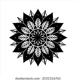 Nature Mandala - Symmetrical Design Created from Natural Elements and Floral Patterns