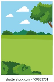 nature meadow trees vector