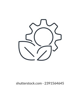 Nature mechanism, technology.  Vector linear illustration icon isolated on white background.