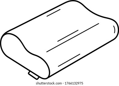 almohada de espuma de la memoria de la naturaleza. Icono de contorno del vector.