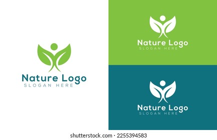  Nature Minimal logo Design template Minimal Eco, leaf, Life Logo Concept.