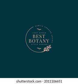 Nature Minimalist logo design, simple symbol botany. vector eps 10.