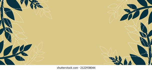 Nature minimalistic vector frame. plant illustration