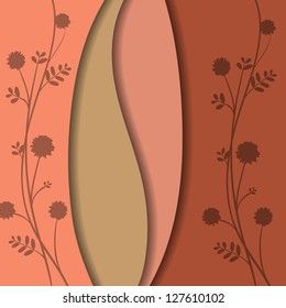 Nature modern abstract vector background with flower silhouette