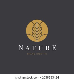 Nature monogram Logo template design for beauty spa and green products