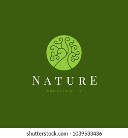 Nature monogram Logo template design for beauty spa and green products