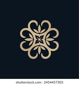 Nature monogram Logo template design for beauty spa and eco friendly products, beautiful leaves