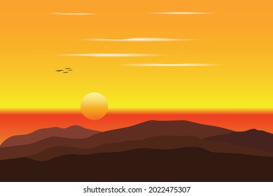Nature mountain background design in vector format.