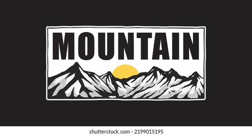 nature mountain illustration vintage design