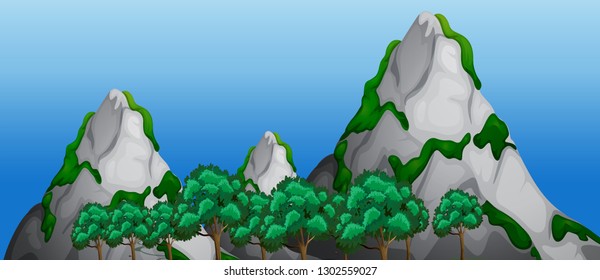 A nature mountain landscape illustration