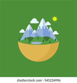 nature mountain landscape vector eps