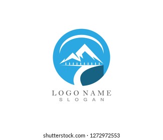 Nature mountain logo design template